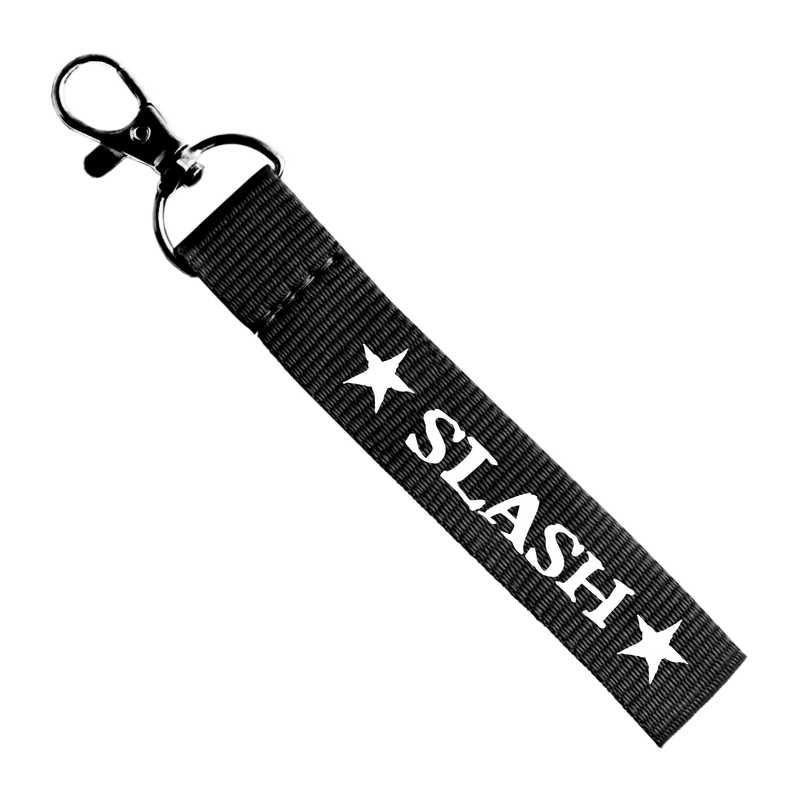 Slash Star Logo Black Wristband Keychain