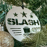 Slash Logo Silver Etched Ornament